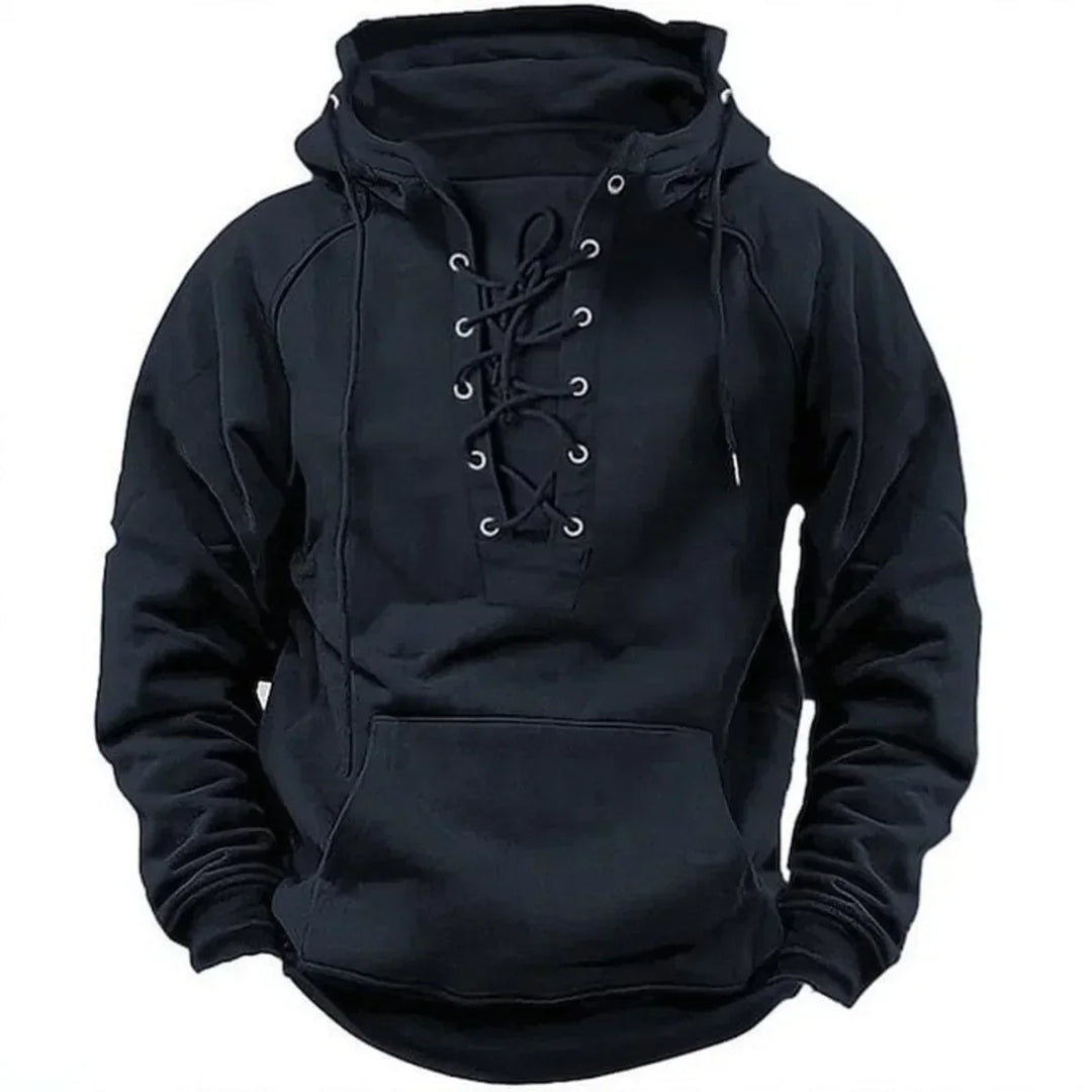 Bastian | Retro Outdoor Komfort-Hoodie für Herren mit Kapuze und langen Ärmeln
