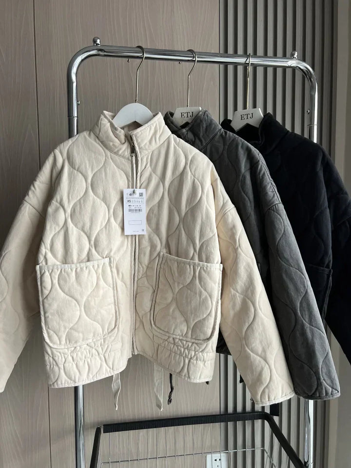 Zara | Vintage Steppjacke für Damen mit Stehkragen und langen Ärmeln