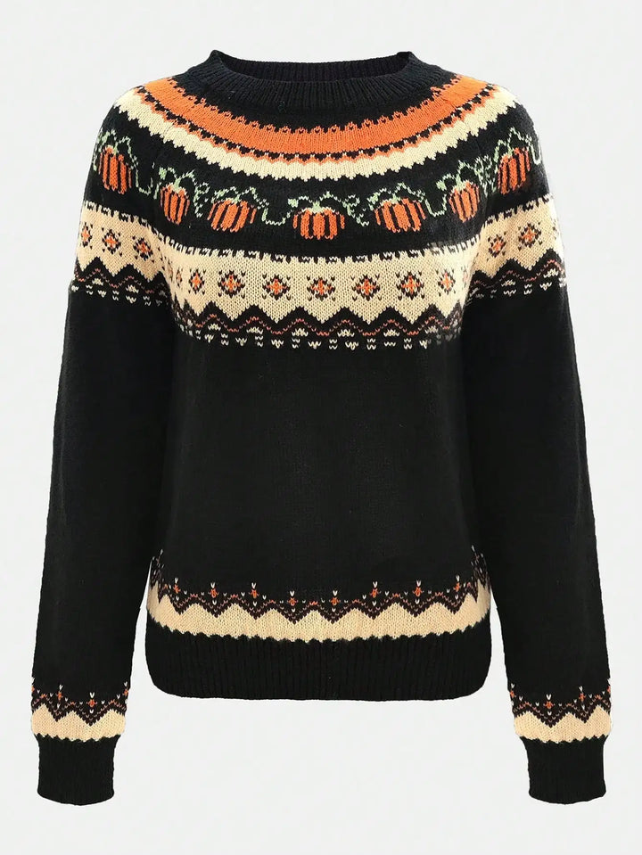Marion | Vintage Isländischer Pullover für Damen mit Rundhalsausschnitt