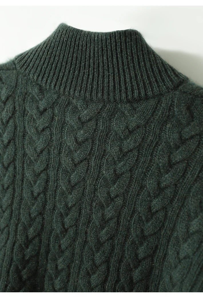 Arden Pullover für Damen mit Knopfleiste, Rundhalsausschnitt und Stehkragen