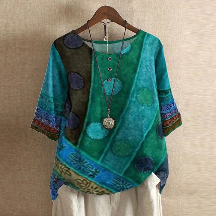 Anya | Retro-inspirierte Bluse mit Blumenmuster