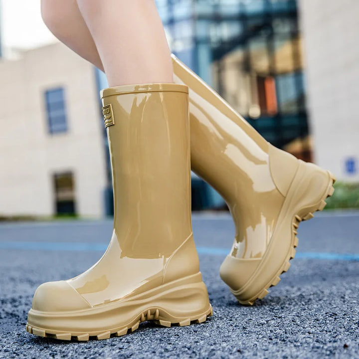 Damen Regenstiefel mit rutschfester Sohle