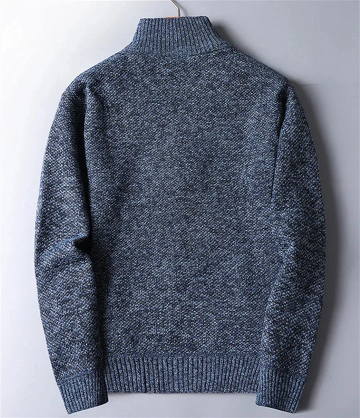 Brit und Boho I Quarter-Zip Pullover für Herren mit Stehkragen und langen Ärmeln