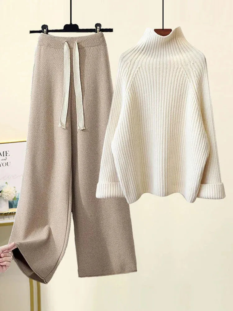 Cheryl | Gemütliches Herbst-Winter Strickset für Damen mit Rollkragen