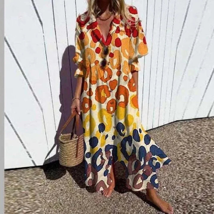 Diara | Luxe Frühling Bohemian Maxikleid für Damen mit Blumenmuster