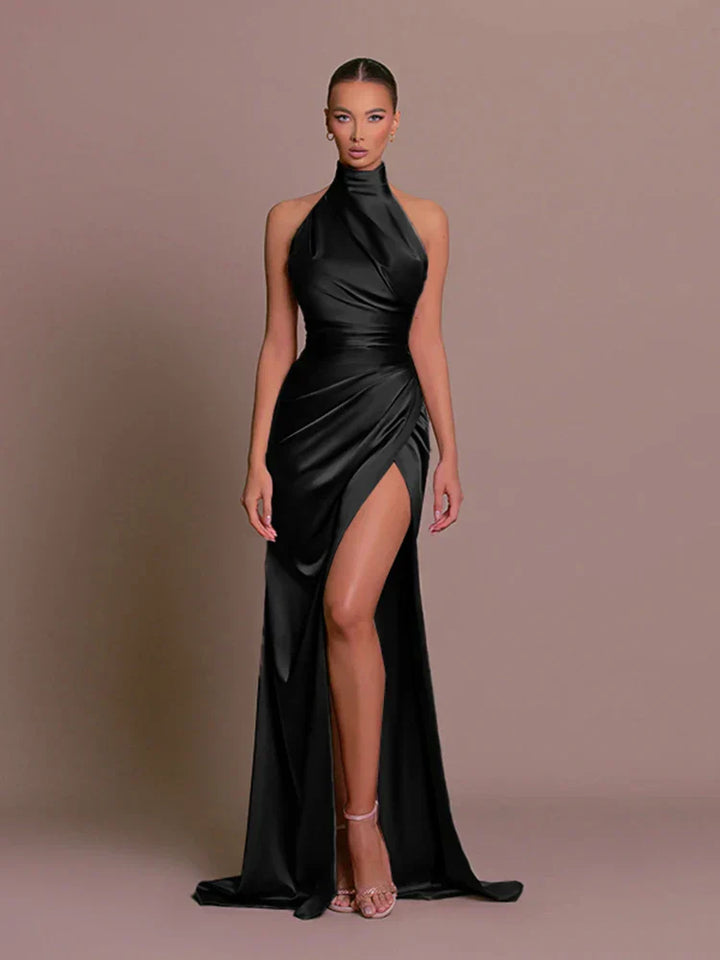 Livia | Elegantes Schlitzkleid für Damen mit Rollkragen