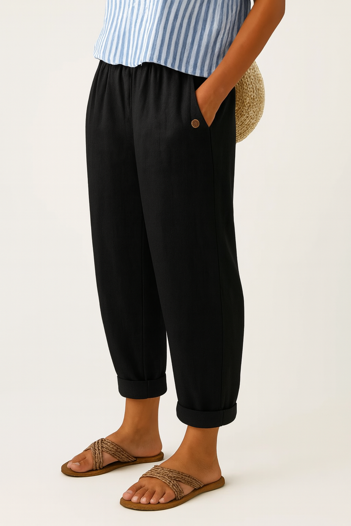 Romina Klassische Hose für Damen mit geradem Bein und mittlerem Bund