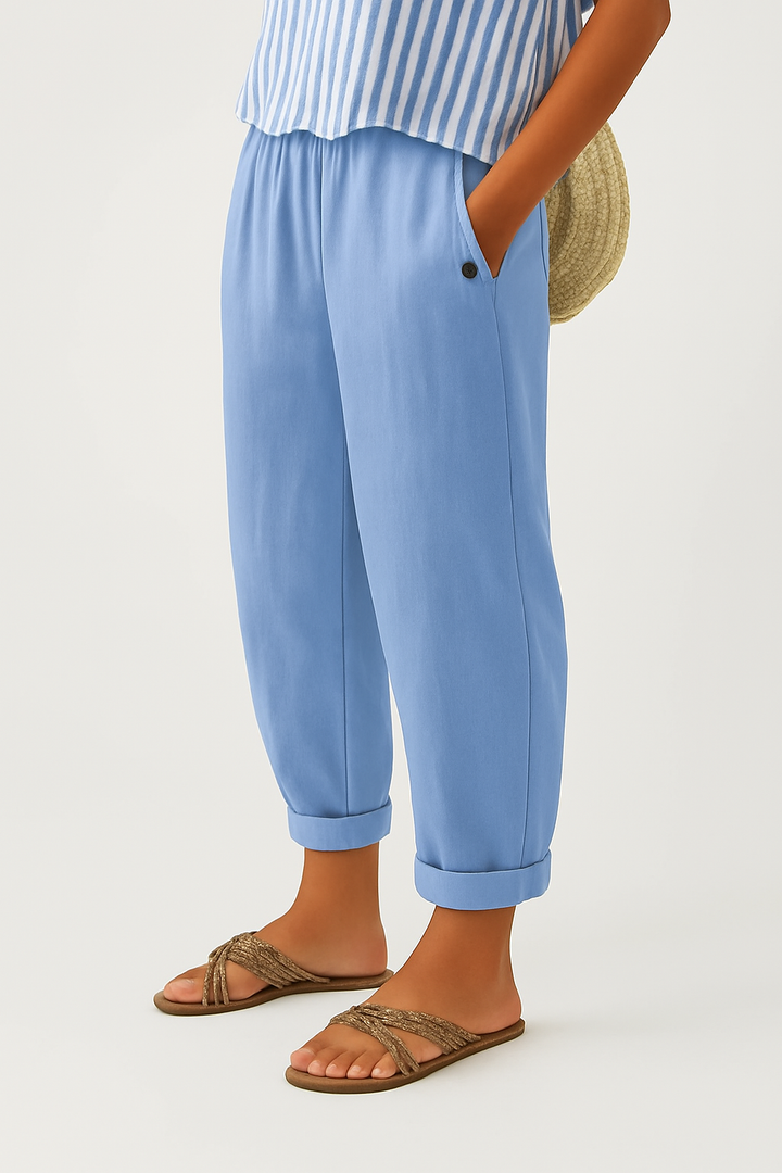Romina Klassische Hose für Damen mit geradem Bein und mittlerem Bund