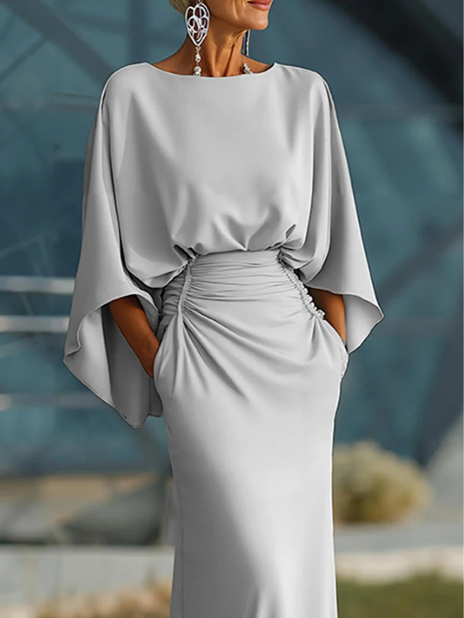 Clara | Elegantes V-Ausschnitt, rückenfreies Maxikleid ohne Ärmel für Damen