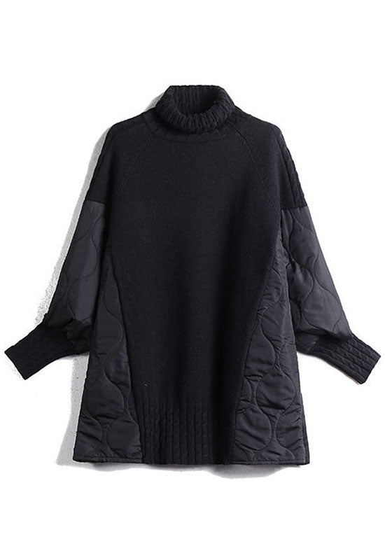 Hailey | Einfacher Patchwork-Pullover für Damen mit Rollkragen