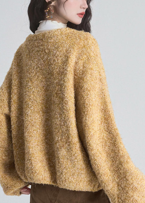 Damen Strickjacke mit langen Ärmeln und Rundhalsausschnitt