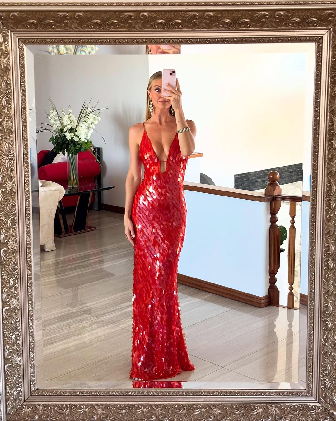 Kalea | Glitzer Pailletten Rückenfreies Trägerkleid für Damen