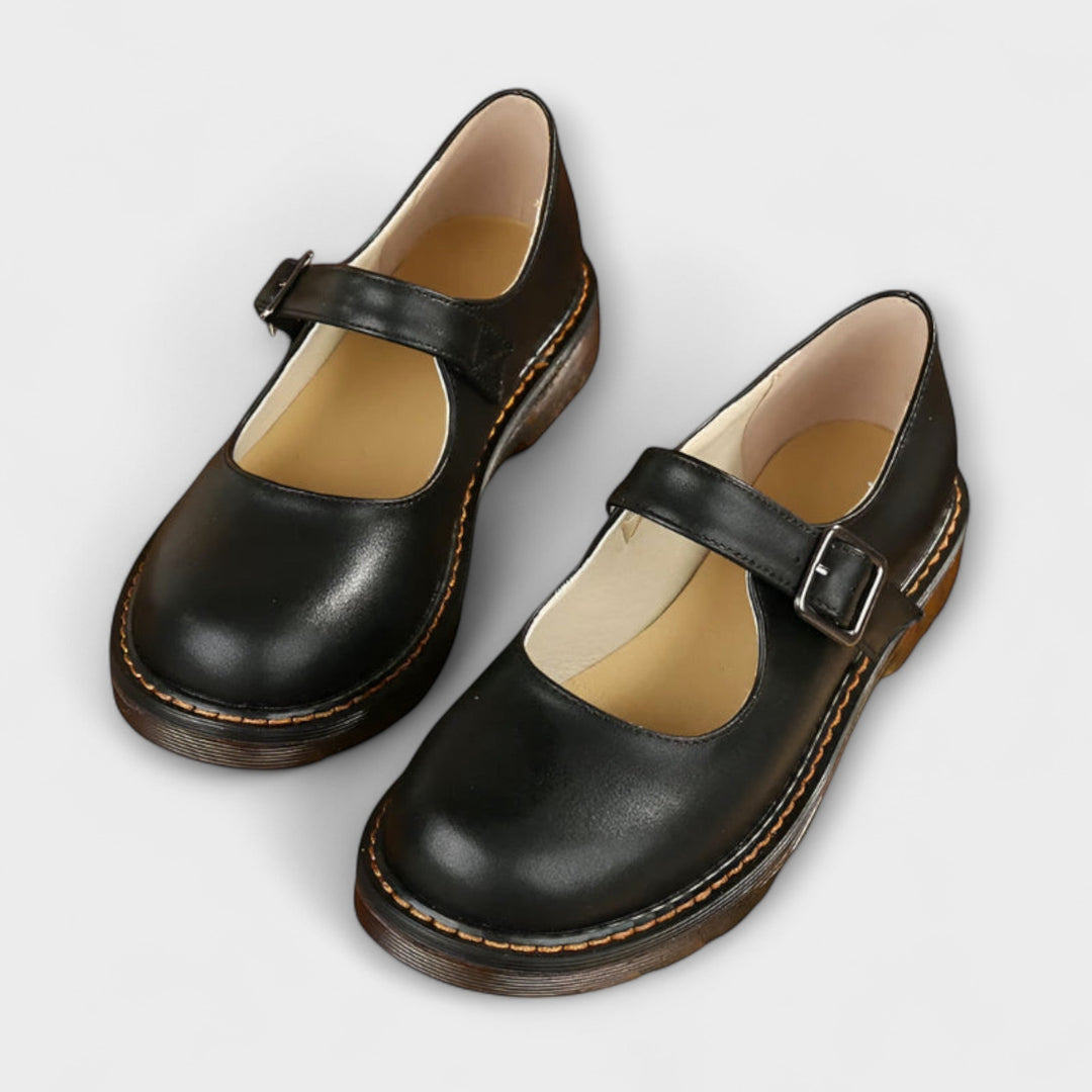 Damen Vintage Mary Jane Schuhe | Klassische Schuhe mit Riemen und Komfortsohle