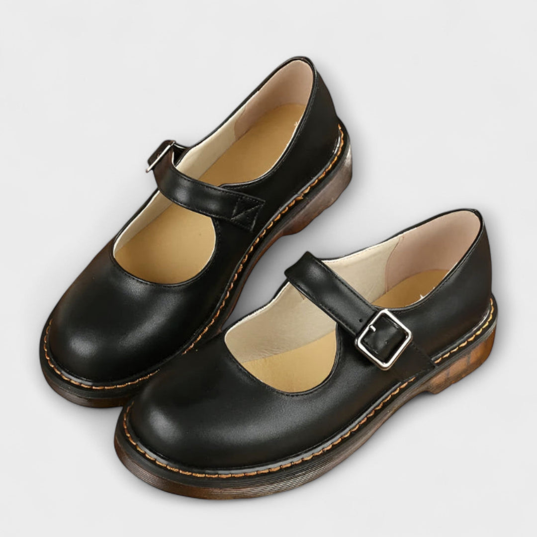 Damen Vintage Mary Jane Schuhe | Klassische Schuhe mit Riemen und Komfortsohle