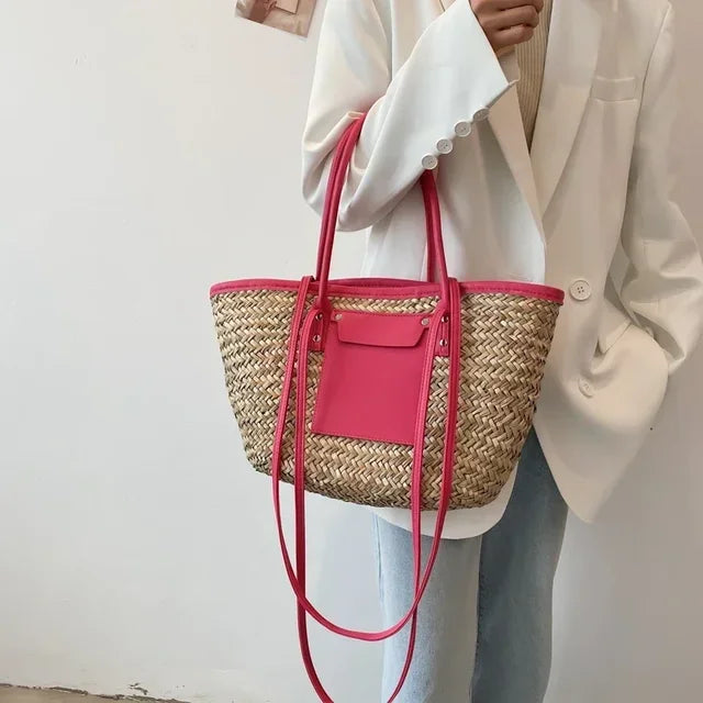 Torborg | Elegante Strohtasche für Damen mit akzenten