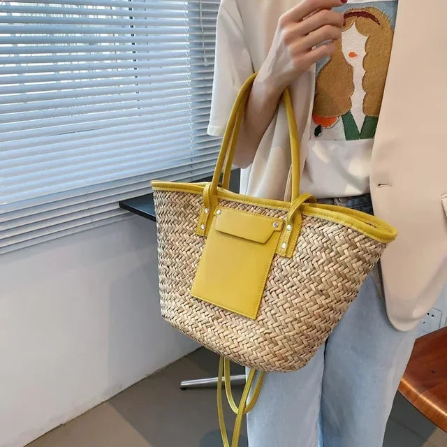 Torborg | Elegante Strohtasche für Damen mit akzenten