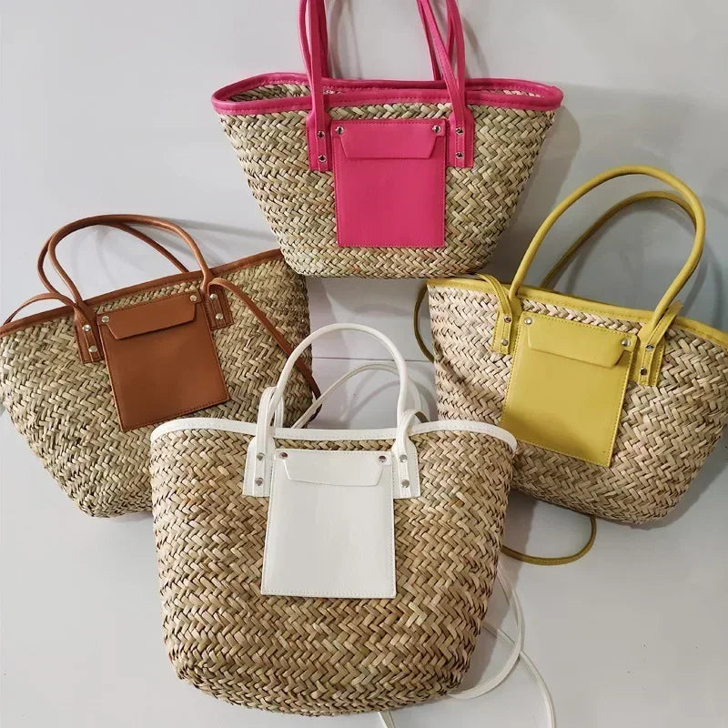 Torborg | Elegante Strohtasche für Damen mit akzenten