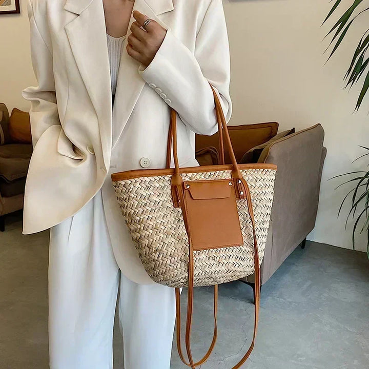 Torborg | Elegante Strohtasche für Damen mit akzenten