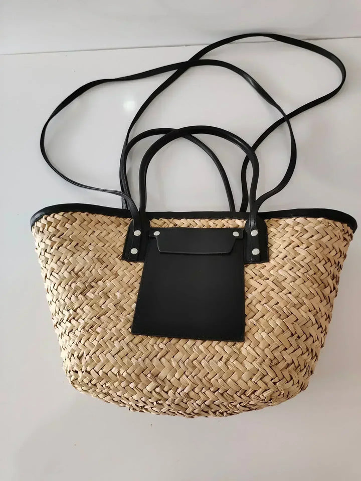 Torborg | Elegante Strohtasche für Damen mit akzenten
