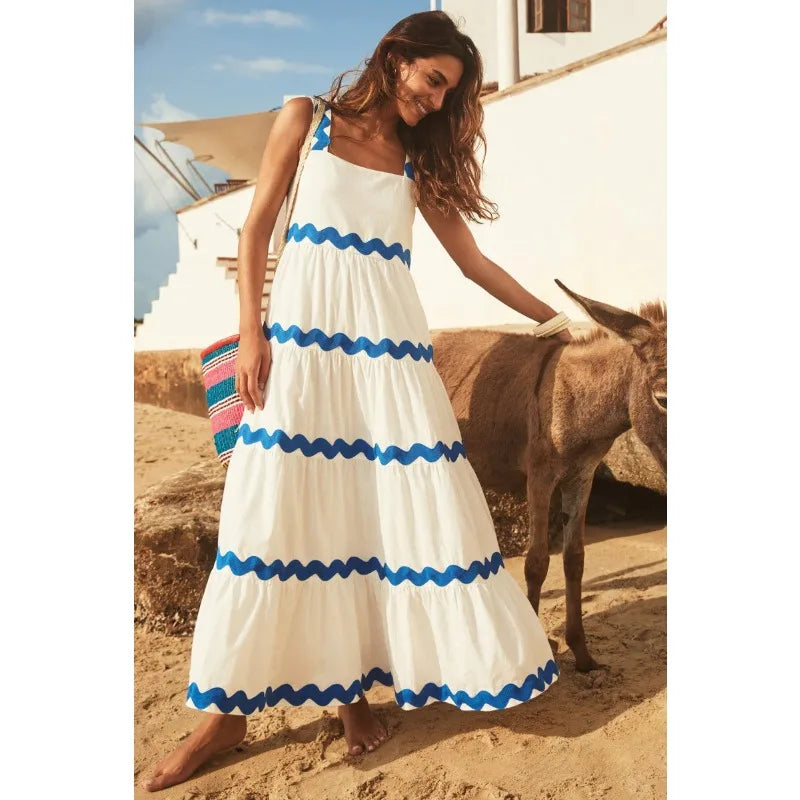 Ginalyn | Elegantes Chic Maxikleid für Damen mit eckigem Ausschnitt