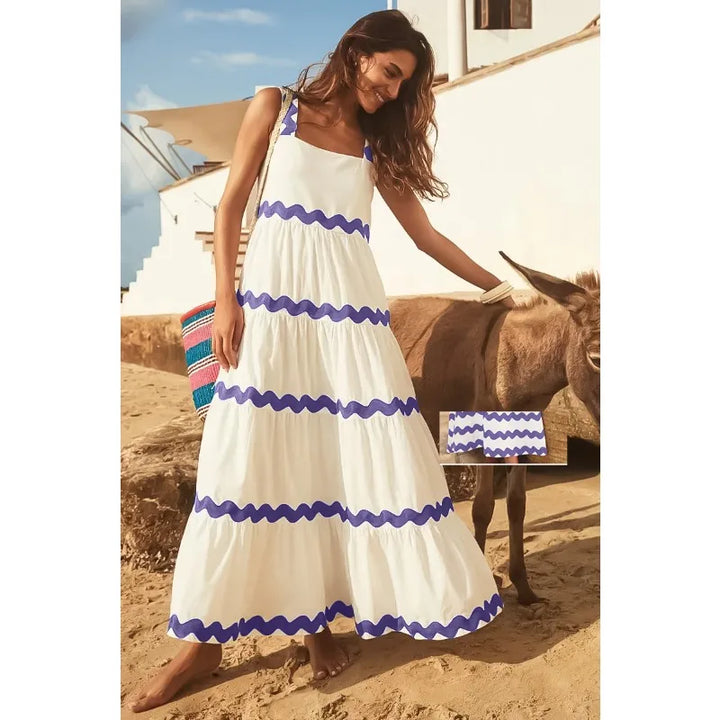 Ginalyn | Elegantes Chic Maxikleid für Damen mit eckigem Ausschnitt