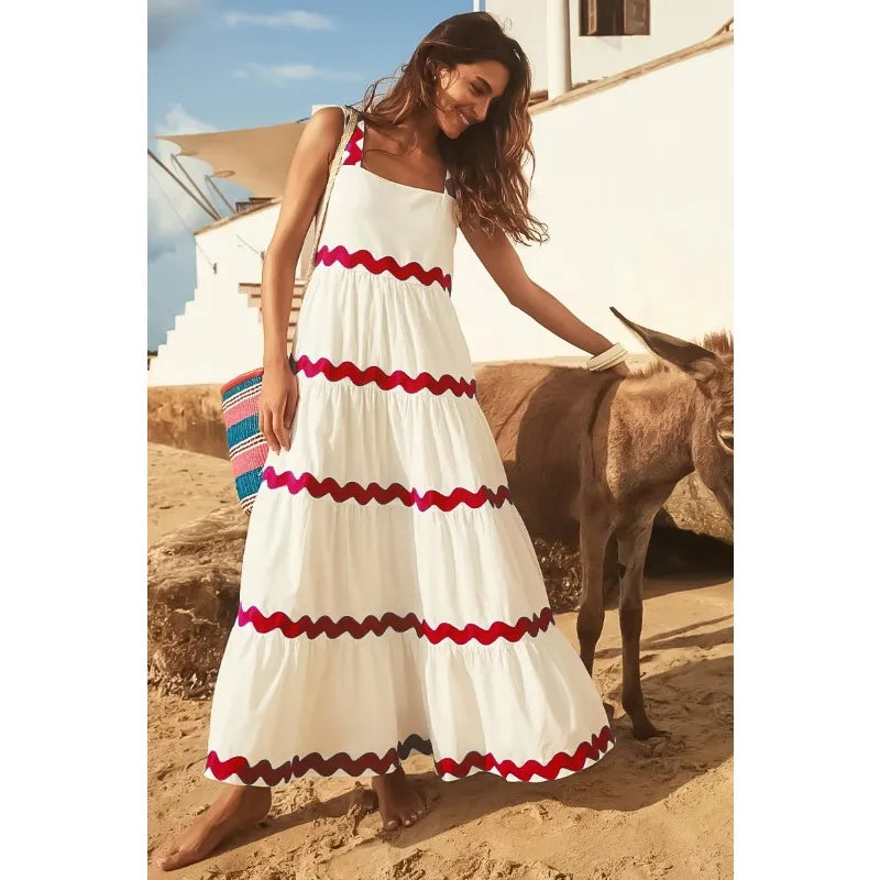 Ginalyn | Elegantes Chic Maxikleid für Damen mit eckigem Ausschnitt