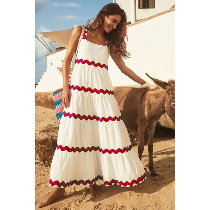 Ginalyn | Elegantes Chic Maxikleid für Damen mit eckigem Ausschnitt