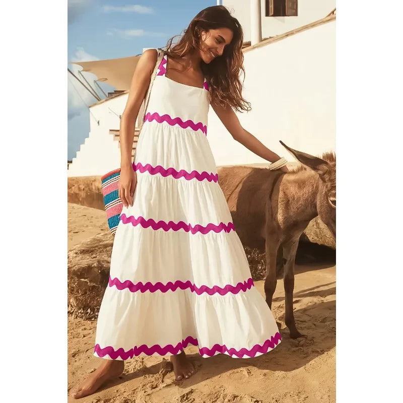 Ginalyn | Elegantes Chic Maxikleid für Damen mit eckigem Ausschnitt