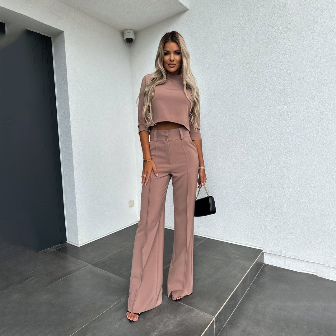 Julia | Elegantes Zweiteiliges Set für Damen mit Rundhalsausschnitt