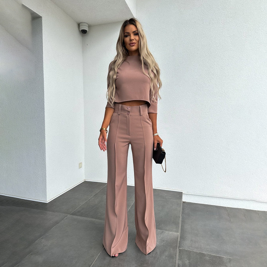 Chloe | Elegantes Zweiteiliges Set für Damen mit Rundhalsausschnitt