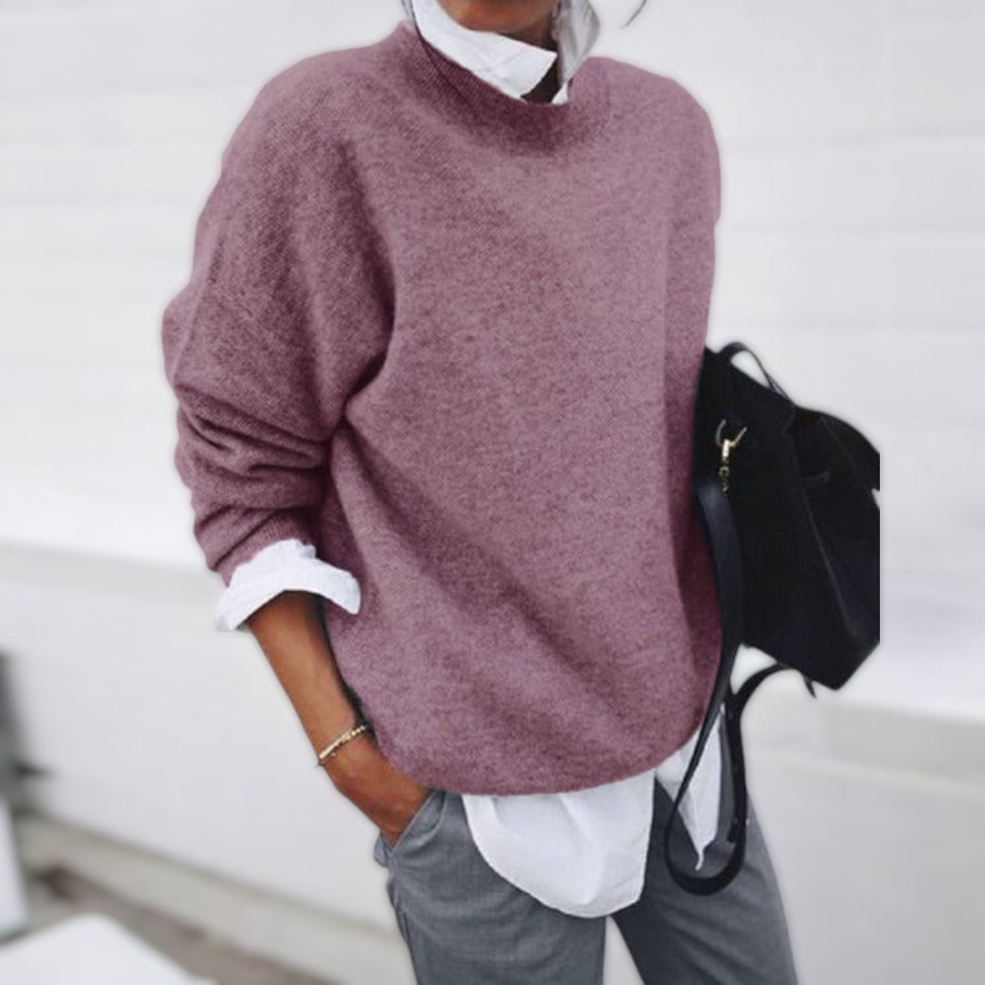 Maximilian | bequemer Pullover für Damen mit Rundhalsausschnitt und langen Ärmeln