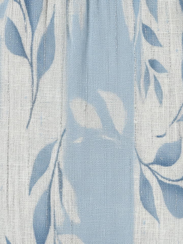 Solene | Ärmelloses Midi-Kleid für Damen mit blauem Blattmuster