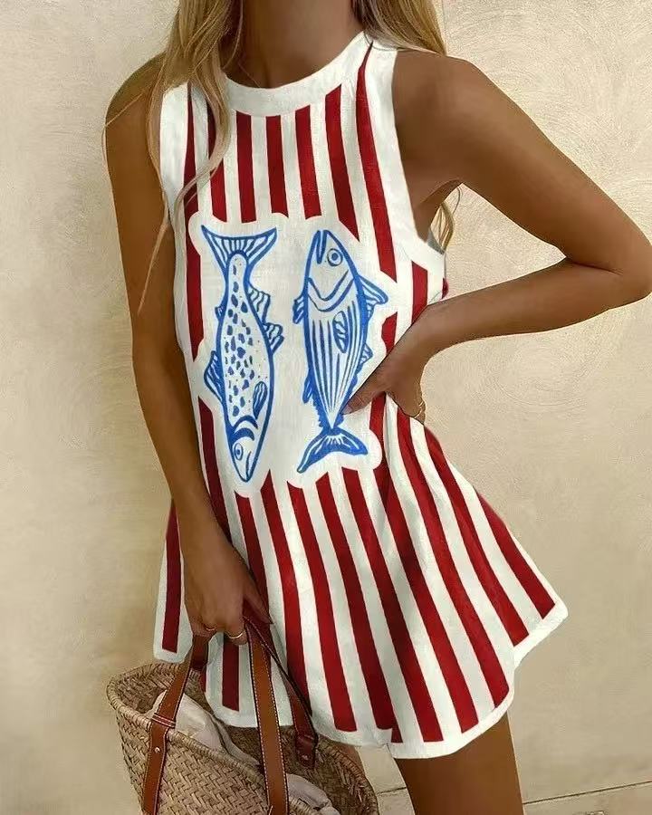 Delara | Minikleid mit Fischdruck