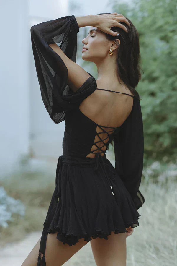 Layla | Verspieltes Mini-Kleid für Damen mit Ballonärmeln