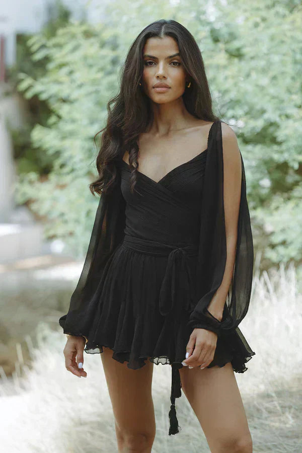 Layla | Verspieltes Mini-Kleid für Damen mit Ballonärmeln