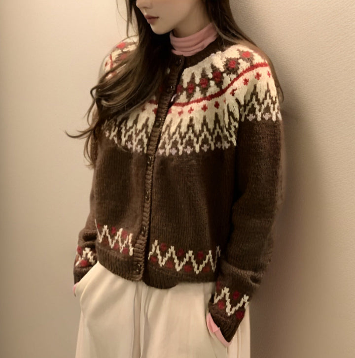 Alia | Stilvoller Vintage-Pullover für Damen mit Rundhalsausschnitt