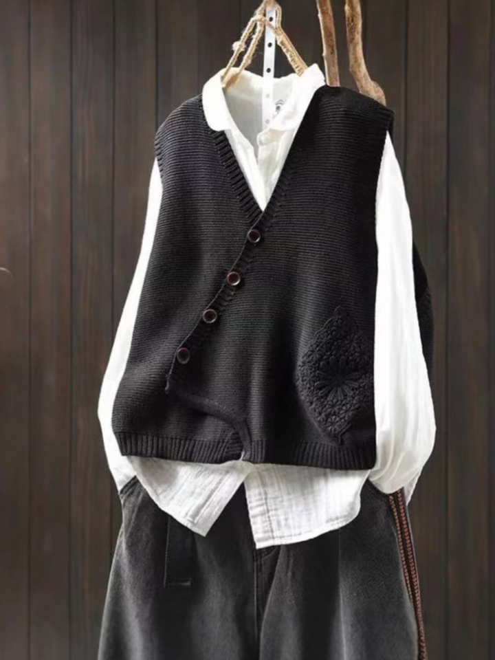 Das Elowyn | Strickweste für Damen mit V-Ausschnitt