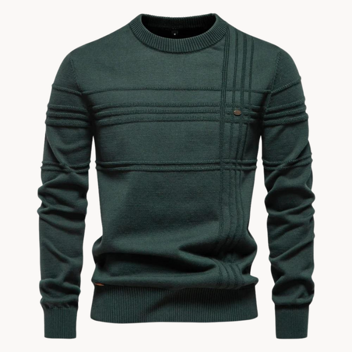 Moritz | Karierter Pullover für Herren mit Rundhalsausschnitt und langen Ärmeln