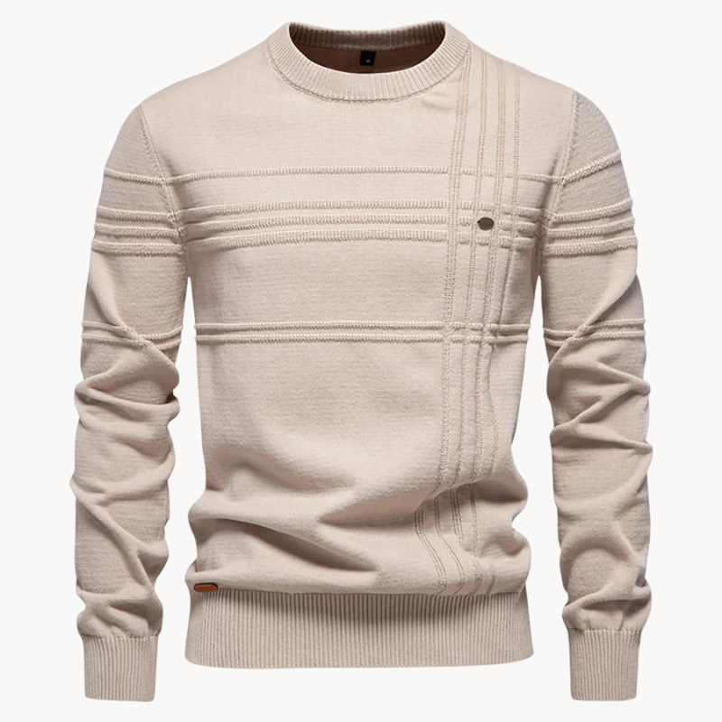 Moritz | Karierter Pullover für Herren mit Rundhalsausschnitt und langen Ärmeln