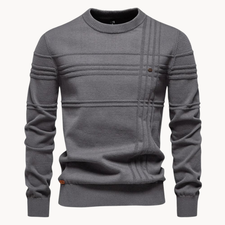 Moritz | Karierter Pullover für Herren mit Rundhalsausschnitt und langen Ärmeln