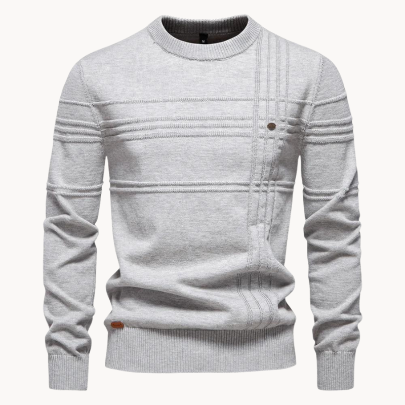 Moritz | Karierter Pullover für Herren mit Rundhalsausschnitt und langen Ärmeln