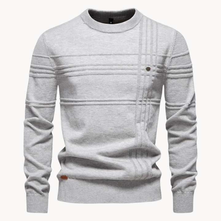 Moritz | Karierter Pullover für Herren mit Rundhalsausschnitt und langen Ärmeln