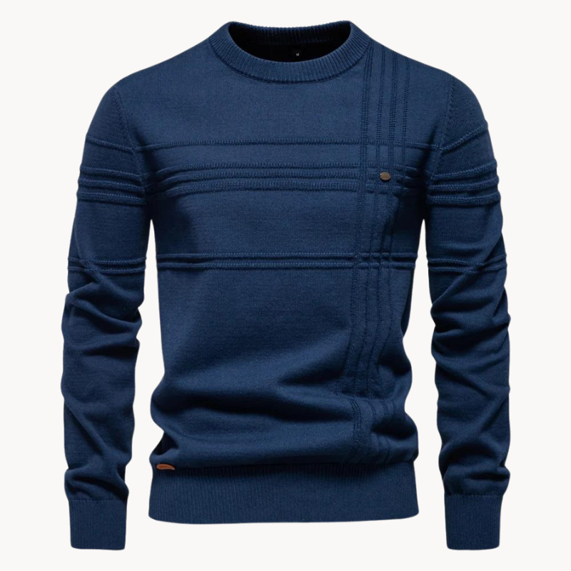 Moritz | Karierter Pullover für Herren mit Rundhalsausschnitt und langen Ärmeln