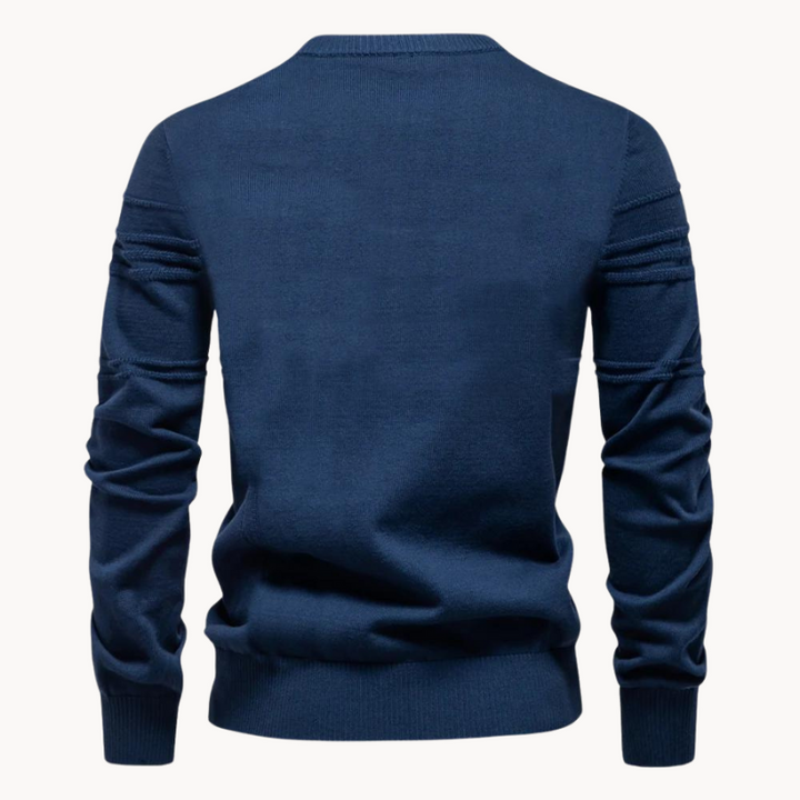 Moritz | Karierter Pullover für Herren mit Rundhalsausschnitt und langen Ärmeln