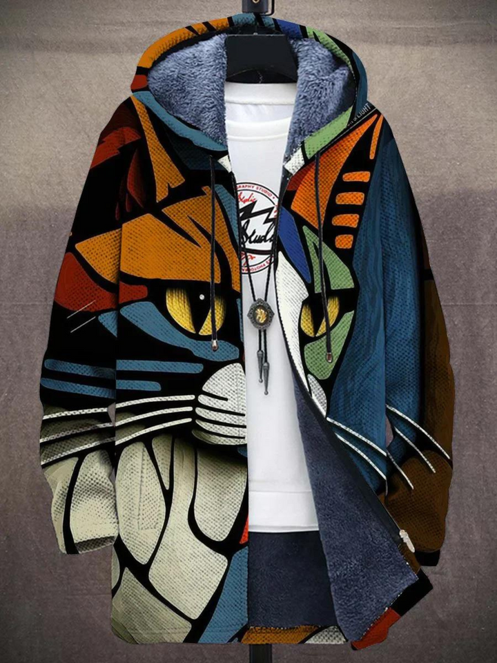 Kitty | Kunst Cardigan für Damen mit Rundhalsausschnitt und langen Ärmeln
