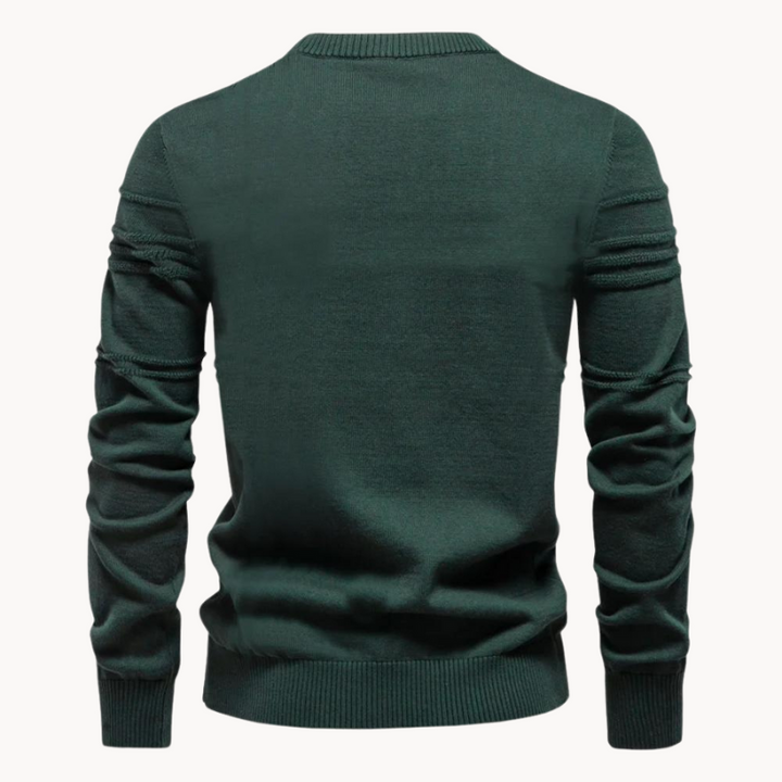 Moritz | Karierter Pullover für Herren mit Rundhalsausschnitt und langen Ärmeln