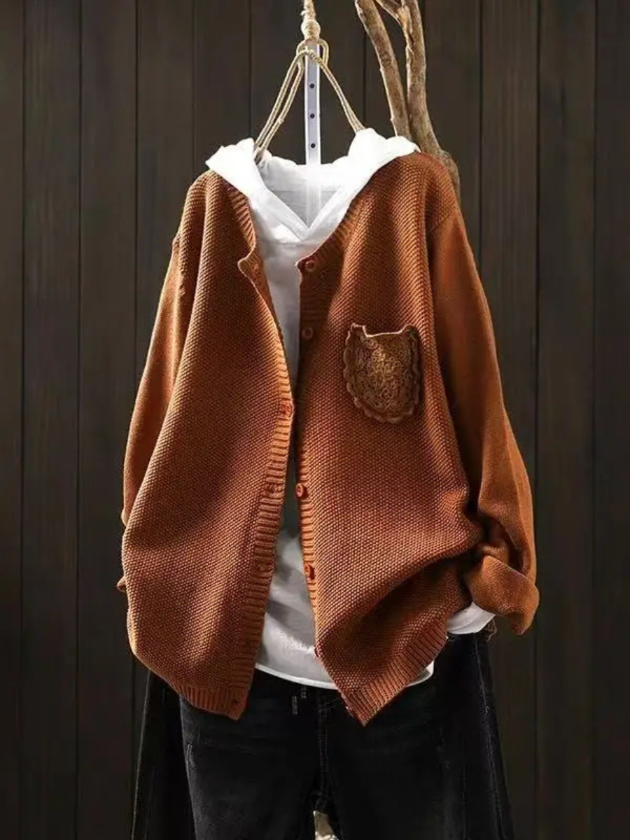 Der Ansley | Gemütlicher Cardigan für Damen mit V-Ausschnitt und langen Ärmeln