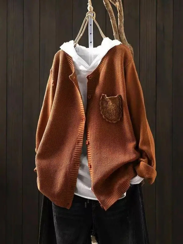 Der Ansley | Gemütlicher Cardigan für Damen mit V-Ausschnitt und langen Ärmeln