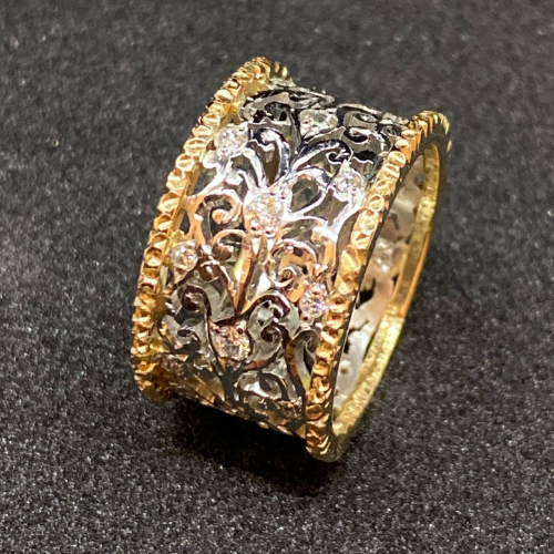 Teressa | Vintage Efeu Ring mit Zirkon