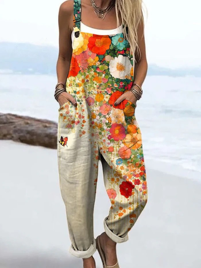 Vintage Floral Jumpsuit Damen | Müheloser Stil und Ganztägiger Komfort
